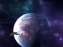 Alien sex in a starship.  Female green alien gets fucked by a big monster