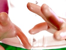 Latex sounding ASMR video: 3 layers of medical gloves...  sexy pin up MILF Arya Grander