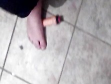 Barefoot Hubby Tramples On Dildo(Very Sweet Feet)