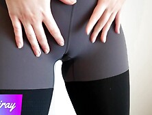 Fitness Babe makes me Jizz in her Panties and Pull them in her Yoga Leggings