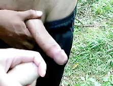 Two Young Twinks Cumming In The Woods Outdoors