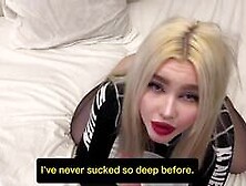 My step-sister sat on my lollipop after a rubdown and took cum on her