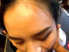 Amateur Homemade - Beautiful Oriental Teen Gets A Facial And Swallows Cum After A POV Bang Session.