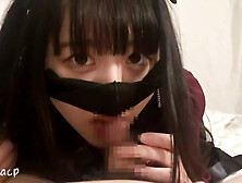 Pov Japanese Goth Girl,  She Shoots In Her Mouth With A Thick,  Moist Blowjob