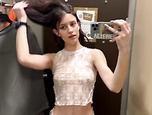 Petite Teen Luna Transparent Try-On - Someone Was Spying On Me In The Fitting Room??