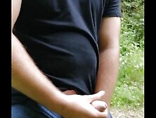 Masturbation In Woods,  Massive Cumshot