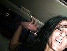 College sluts cunt smashed in limo gangbang