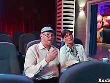 Aged pair Syren DeMer and Dong Chibbles Athena disturbed by a teenager pair Athena Faris and Ricky Spanish having sex in cinema!