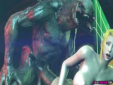 Samus Aran Takes Huge Alien Dick In The Ass