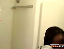 Skinny Black Lesbian Babes Bathroom Rendezvous