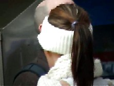 Classy lady caught upskirt (fake) no panties and pierced clit