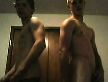 Two Friends Jerking On Webcam