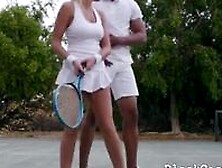 Big Tits Teen August Ames Interracial After Playing Tennis