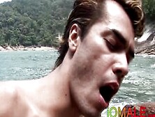 Hardcore Latino Jock Creampied After Bareback On The Beach