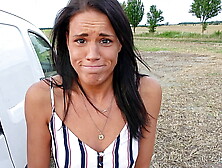 German brown Skin Latina Secretary give Boss a Risky Outdoor no condom Fuck and let him cum on her nice ass