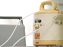 Milena is giving Casey the treatment for her lactating saggy tits