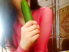 Hottest Armenian College Girl Sucks Huge Cucumber