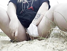 Jasmine Rose Makes Herself Sperm On The Beach,  Look At That Wet Twat