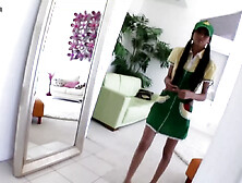 Alexis Love - US SOLO Masturbation Petite,  ebony,  babe,  small tits,  tight pussy,  costumed,  huge dildo,  bog dildo,  Short