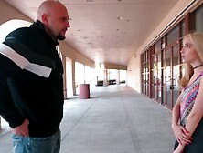 Bald man has to park his truck and own petite blonde