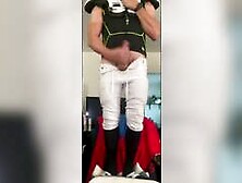 Football Athlete Dilf Jockdad87 Is Super Horny In His Pads,  Pants And Socks On Cam