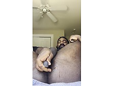 Papa Stretches Asshole With Long Black Vibrator