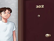 Busty girl is being fucked in a sideways sex position