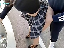 Elle gets her booty drilled in a parking lot by an Intersport salesman that babe plugged in for a defiance