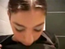 Dilettante doing the bawdy in a public crapper