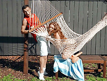 Redhead Aria Kai is sucking Johnny The Kid's cock