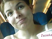 Zuzinka Plays With Dildo On A Crowded Train