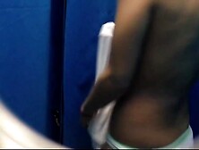 Cute lady in swimsuit changing room