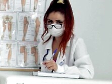 Public Cock Flashing - Risky Tugjob at Nurse's Reception Ends with Cum in Throat!