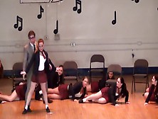 Hot teens 18+ In Tiny Skirts Show Off Their Singing And Dancing