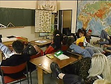 Vintage orgy in the classroom with sexy teen students (18+)