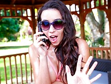 Beautiful brunette babe Stephani Moretti loves hardcore dick-riding so much