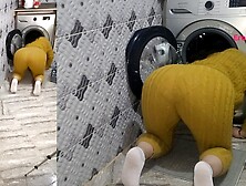 pounded his ex-wife while she is inside the washing machine حويتها في الكوزينة راسها في آلة الغسيل