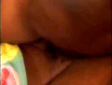 Teen ebony slut with large booty and natural breasts rides shlong then gets facial jizz flow