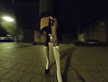 Walking With My Big Clitty Outside My Skirt