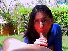 Daring couple ignites passionate thrill in public park with intense desire