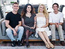 Gorgeous babes Arabelle Raphael and Julia Robbie love dick-riding