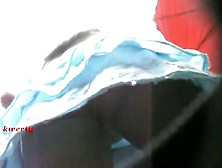 Brunette girl in a blue one piece upskirt (fake) video