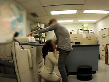 Caught by Secretary stroking in office.  Oral-job