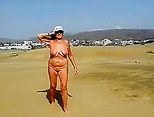 Russian Granny Flashing On Vacation