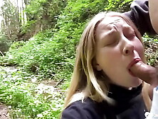 Gf gets a cum-shot in the woods