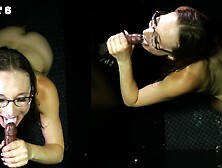 Ophelia Kaan gets a messy hot load on her glasses.