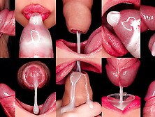 Close Up: Best Mouth For Your Cumshots! Hottest Sperm Mouth Set Of! Milking - Foreskin - Condom!