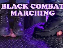 Black Combat Marching Over Cock And Balls - Tamystarly - Bootjob,  Shoejob,  Ballbusting,  Cbt,  Trample,  Trampling