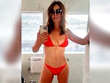 Elizabeth Hurley Hot as Fuck 60 year Old MILF Red Bikini Cum Tribute
