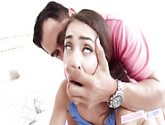 Lovely babe Kitty Catherine fucks older dude in bed